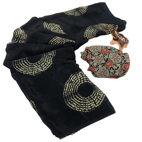 Vasthrlay Printed Ajrakh Floral