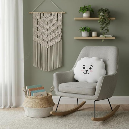 MINISO BT21 RJ Head-Shaped Plush Pillow 16 Inch