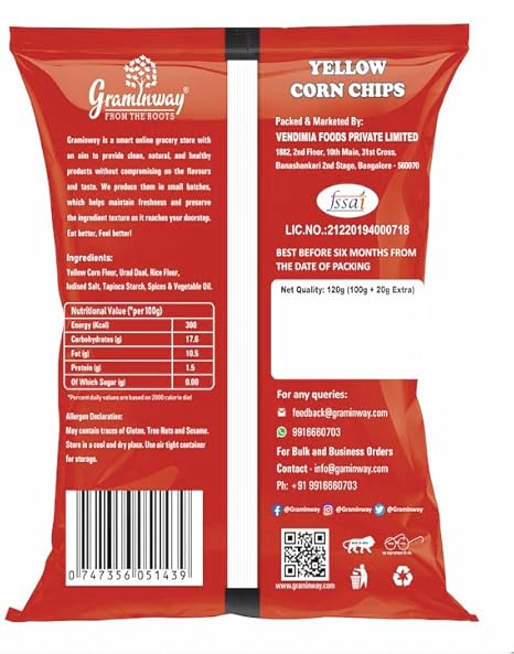 Graminway High in Fiber Tasty & Healthy Snacks Diet Corn Chips