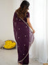 Vasthrlay Wine Georgette Saree