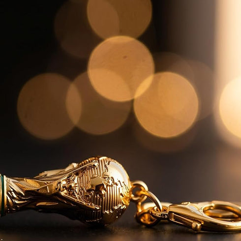 Gold Trophy Keychain Mini Football Cup Charm | Metal Key Ring
