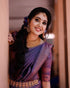 Vasthrlay Purple Banarasi Saree