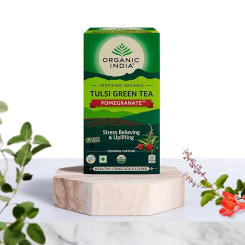 Organic India Tulsi Green Tea Pomegranate