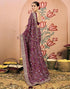 Vasthrlay Georgette Embroidery Purple Saree With Unstitched Blouse Piece