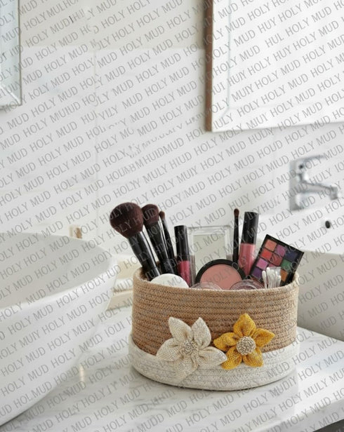 Round Cotton Storage With Lid Gift Basket