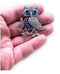 BLUE BEADS Silver Owl Turkish Evil Eye Fridge Refrigerator Sticker Magnet