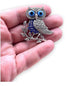 BLUE BEADS Silver Owl Turkish Evil Eye Fridge Refrigerator Sticker Magnet