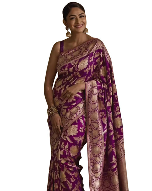 Vasthrlay Magenta Kanjivaram Saree