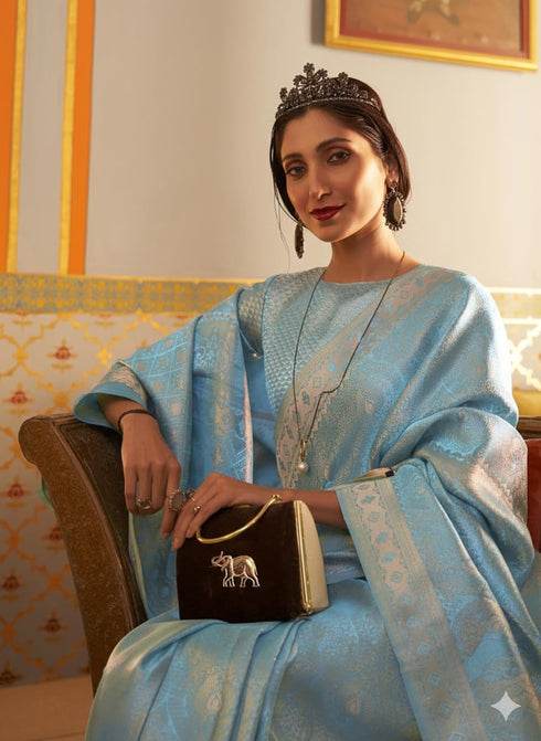 Vasthrlay Banarasi Unstitched Saree