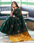 Vasthrlay Jacquard Kanjivaram Unstitched Pista Green Saree