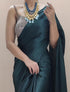 Vasthrlay Pleated Designer Tassels Blackish Ethnic Wear