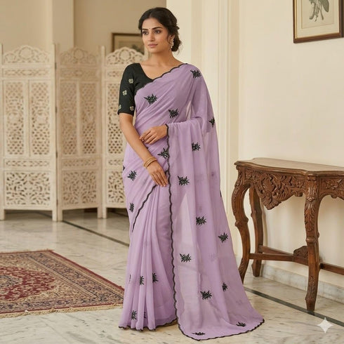 Vasthrlay Georgette Embroidery Lightweight Unstitched