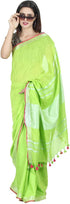 Vasthrlay Handloom Summer Contrast Vibrant Green