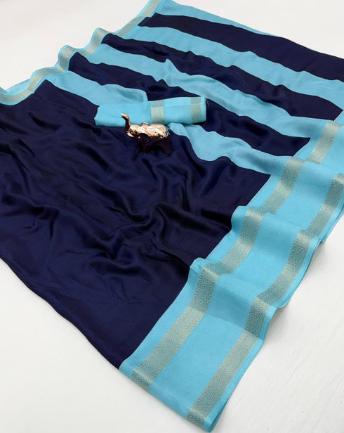 Vasthrlay Silk Saree Dark Blue