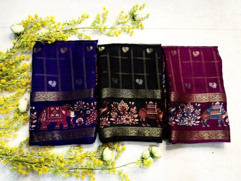 Vasthrlay Kalamkari Tussar Saree