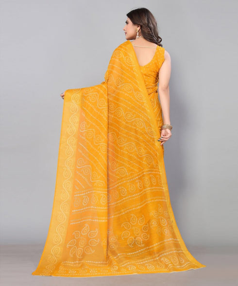 Vasthrlay Printed Yellow Jetpuri Ethnic Wear