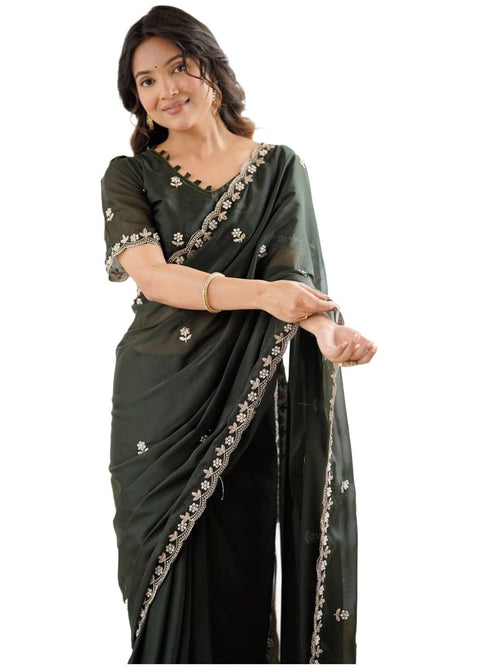 Vasthrlay Wine Georgette Saree