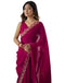 Vasthrlay Scalloped Embroidery Unstitched Rani Pink Saree