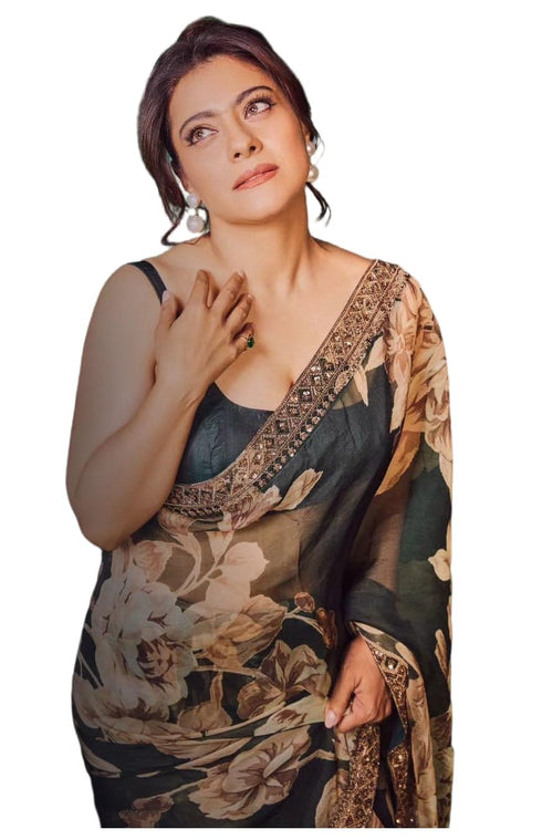VasthrlayGeorgette Printed Unstitched Sequence Black Free Ethnic Wear