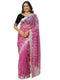 Vasthrlay Embroidery Scalloped Unstitched Navy Blue Saree