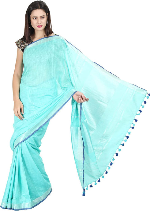Vasthrlay Handloom Summer Contrast Vibrant Green