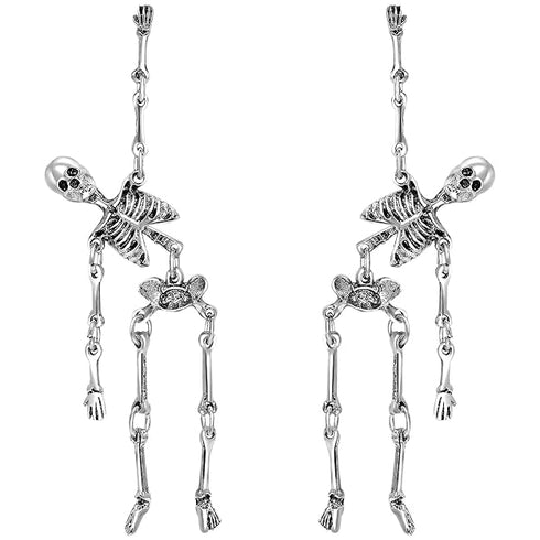 Halloween Earrings Skeleton Earrings Funny Punk Gothic Skull Earrings