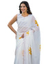 Vasthrlay Womens Printed Unstitched Off White Saree