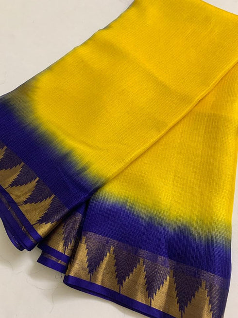 Vasthrlay Nr Handloom Bhagalpuri Running Green Orange