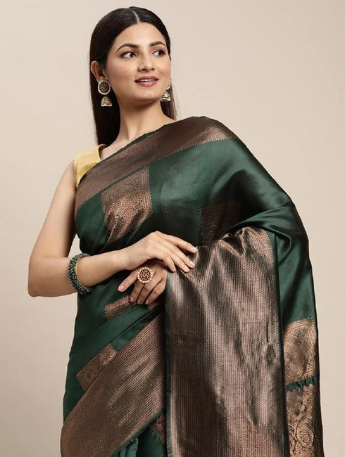 Vasthrlay Green Kanjivaram Saree