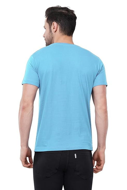 Caseria Men's Round Neck Cotton Half Sleeved T-Shirt
