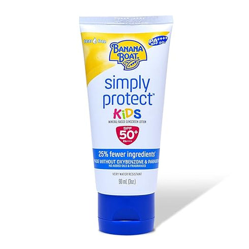Banana Boat Kids 100% Mineral Broad Spectrum Sunscreen Lotion| SPF 50