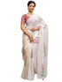 Vasthrlay Printed Off White1 White Saree