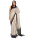 Vasthrlay Beige Printed Linen Saree With Unstitched Blouse Piece