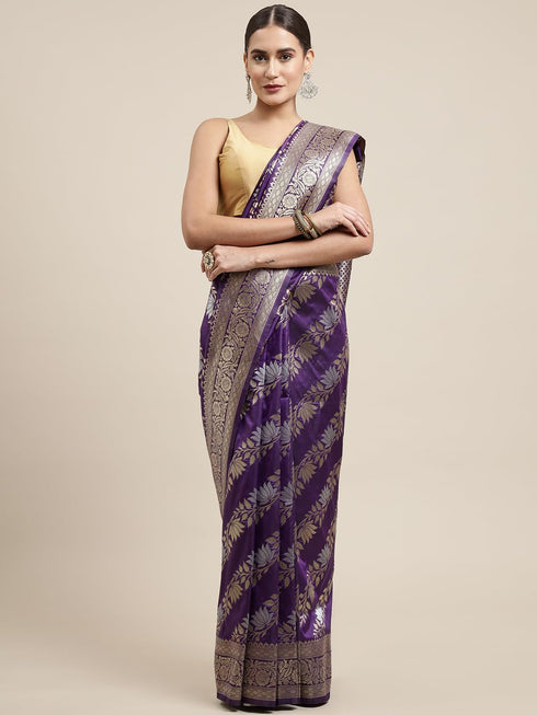 Vasthrlay Silver Banarasi Saree