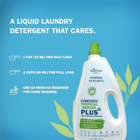Azafran Plant Based 8-in-1 Tropical Breeze Liquid Laundry Detergent