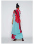 VasthrlayCrushed Georgette Unstitched Blue Red Ethnic Wear
