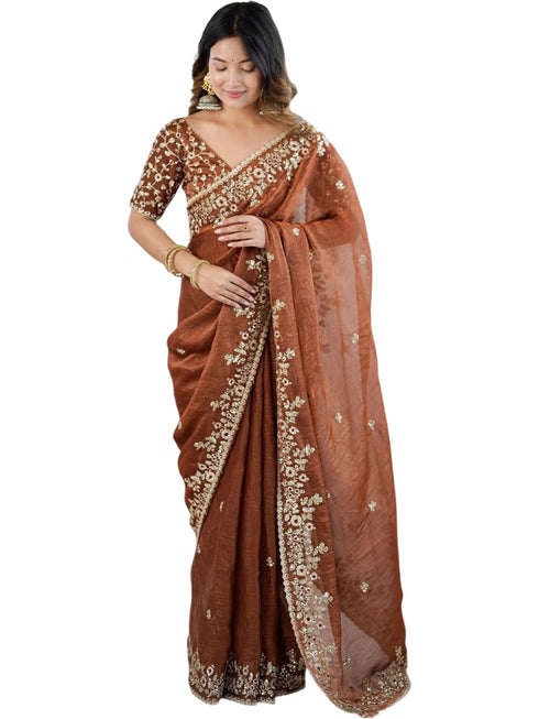 Vasthrlay Embroidery Unstitched Saree