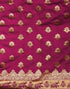 Vasthrlay Womens Jacquard Dark Pink Saree With Unstitched Blouse Piece