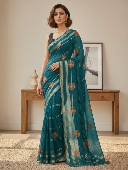 Vasthrlay Georgette Traditional Az Ys Pehenva Brown Rr Ethnic Wear