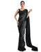 Vasthrlay Womens Georgette Unstitched Brown Saree