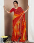 Vasthrlay Chiffon Bandhani Unstitched Yellow Saree