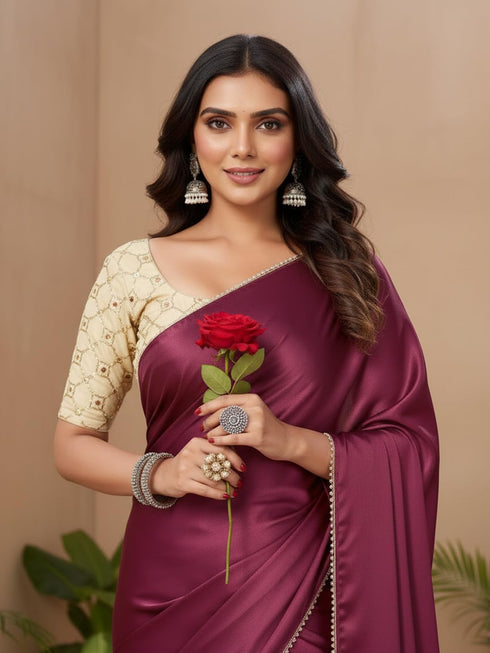 Vasthrlay Wine Saree