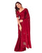 Vasthrlay Womens Scalloped Maroon Saree With Unstitched Blouse Piece