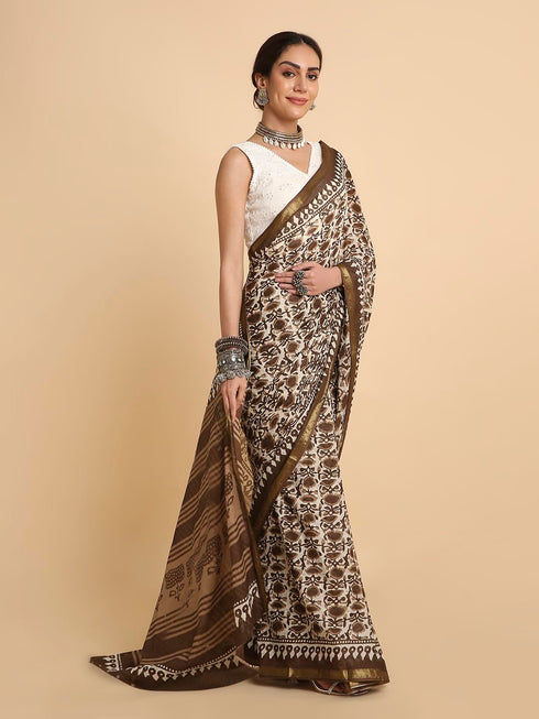 Vasthrlay Lightweight Breathable Traditional Printed Saree
