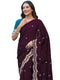 Vasthrlay Chinnon Embroidery Lime Saree