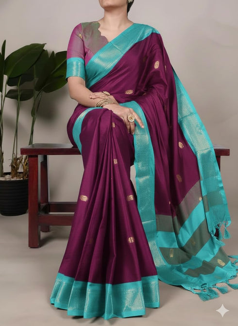 Vasthrlay Traditional Matching Unstitched Orangeblack