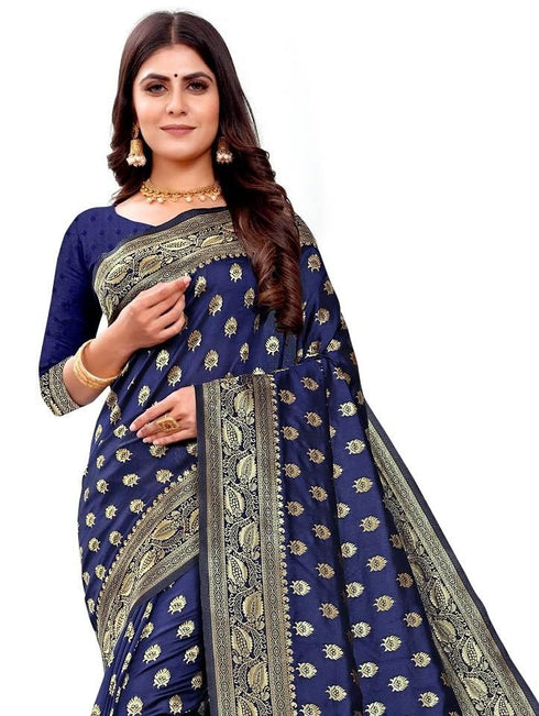 Vasthrlay Banarasi Kanjivaram Collections Pari S 1 Saree With Blouse Piece
