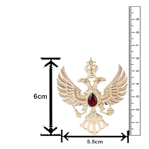 Mahi Dual Head Eagle-Shaped Lapel Pin Shirt Brooch for Men