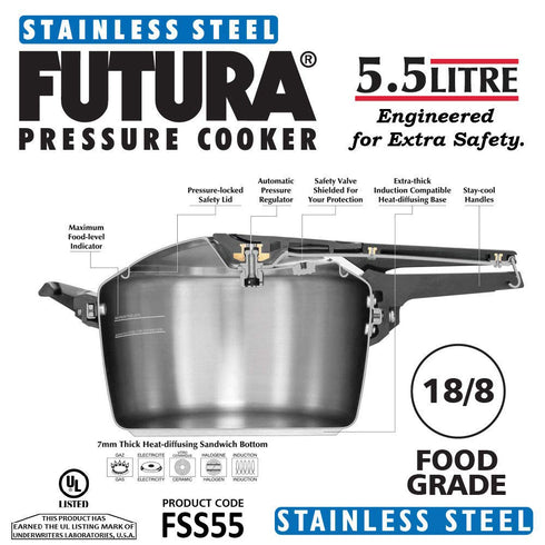Hawkins Futura 5.5 Litre Inner Lid Pressure Cooker