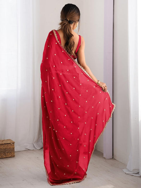 Vasthrlay Rangoli Traditional Az Ys Pranavi Red Ethnic Wear